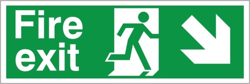 400 x 150 FIRE EXIT DOWN SIGN