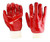 Red PVC Glove With Knitted Wrist