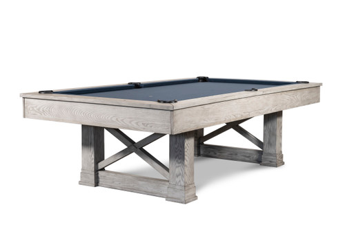 Agriturismo 8' Slate Pool Table in Whitewash w/Dining Top Option