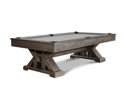 Brixton Billiards Jasper Slate Pool Table. Featured in weathered natural and crafted with solid wood.