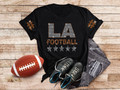 Los Angeles Rhinestone Shirt, Football Game Day Aesthetic Sportswear, Trendy Retro Football Tee Shirt, Unique Design Football Fan Shirt