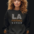 Los Angeles Rhinestone Shirt, Football Game Day Aesthetic Sportswear, Trendy Retro Football Tee Shirt, Unique Design Football Fan Shirt