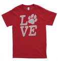 Love Puppy Paw Rhinestone T-Shirt, Pet & Animal Lover Apparel Sweatshirt, Lovely Women's Top Tee-Shirt, Gift for Dog or Cat Lover