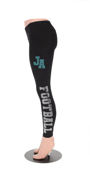 Jacksonville Football Leggings, Rhinestone Leggings, Football Season  Game Day Leggings, Ladies Football Style Sports Yoga Leggings