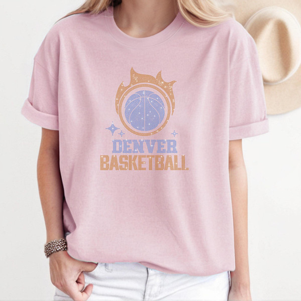 Denver Basketball Team Rhinestone T-Shirt, Nuggets Basketball Tshirt, Ultimate Nuggets Fan Dazzling Rhinestone Shirt, Denver Nuggets