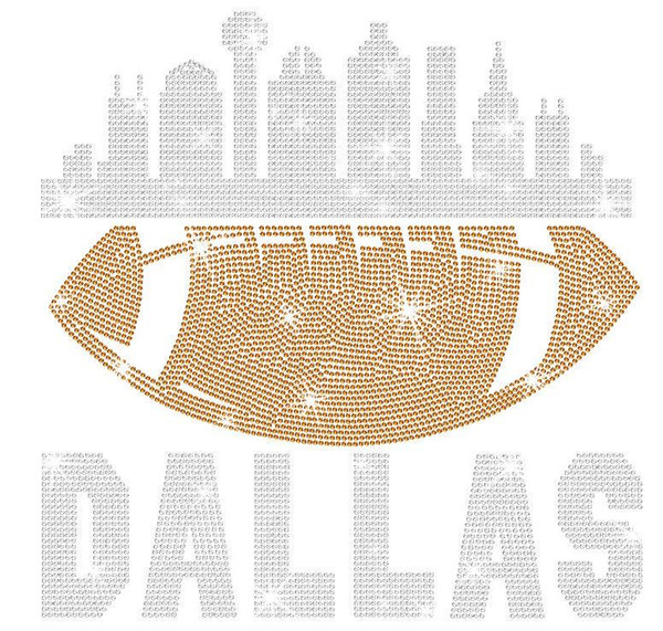 Dallas  Rhinestone T-Shirt, Shiny Chic Glittering  Football Shirt, Game Day Bright Trend Shirt, Fan Design Eye-Catching Gift Bling Tee