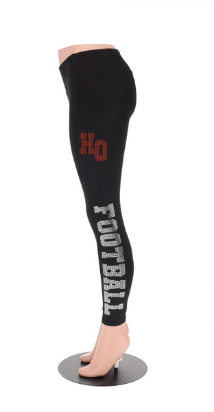 Houston Football Leggings, Rhinestone Leggings, Unique Design Leggings for Ladies Sportswear, Cozy Football Pants, GameDay Sports Leggings