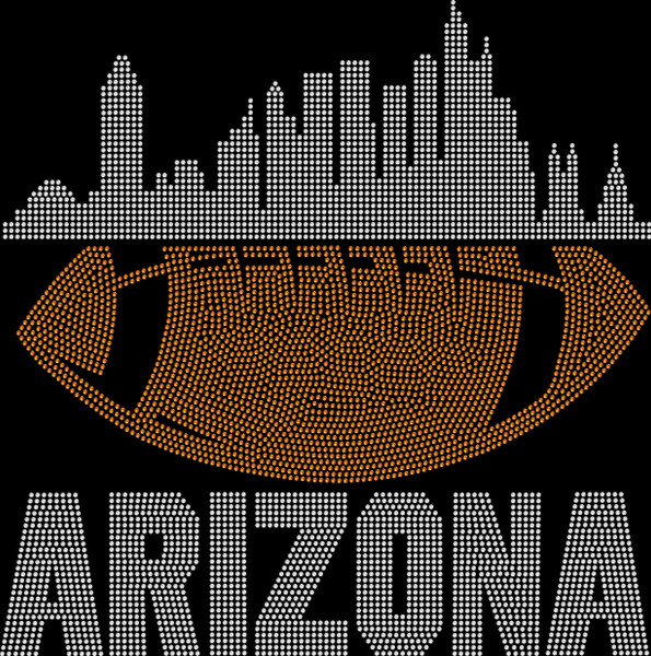 Arizona Rhinestone  T-shirt, Sparkling Football Fan Shirt, Eye-Catching Glittering Design Tee, Team Spirit Shirt, Dazzling Football Top