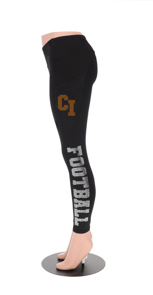 Cincinnati Football Leggings, Rhinestone Leggings, Gameday Leggings Gift for Girlfriend, Football Fan Striped Leggings, Gift for Women