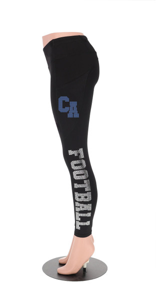 Carolina Football Leggings, Rhinestone Leggings, Carolina Inspired Women's Active Wear Yoga and game day Pants, Football Leggings for Sports