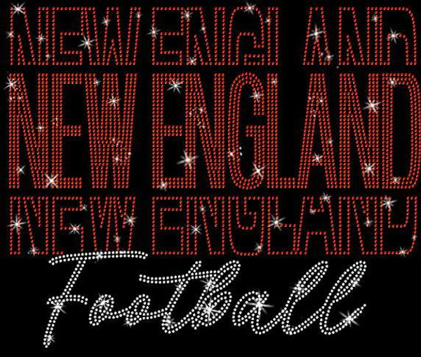 New England Rhinestone Sparkling Gameday T-Shirt, Football Season Gift For Fan, Tailgate Apparel, Sports Moms or Dads Favorite Cotton Shirt