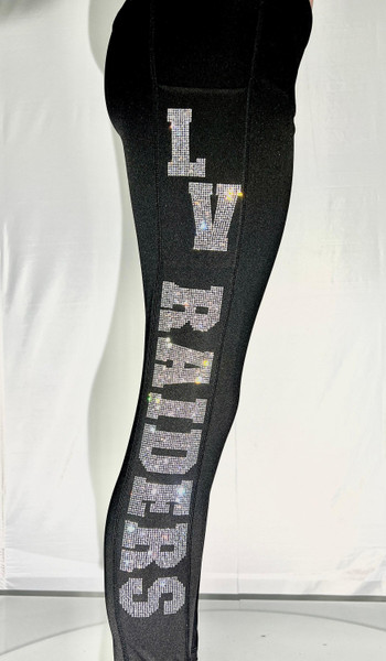 Custom Rhinestone Leggings,  Custom Rhinestone Sweatpants, Leggings with side Pockets, Custom Logos, Teams, Personalized Bling, Wholesale