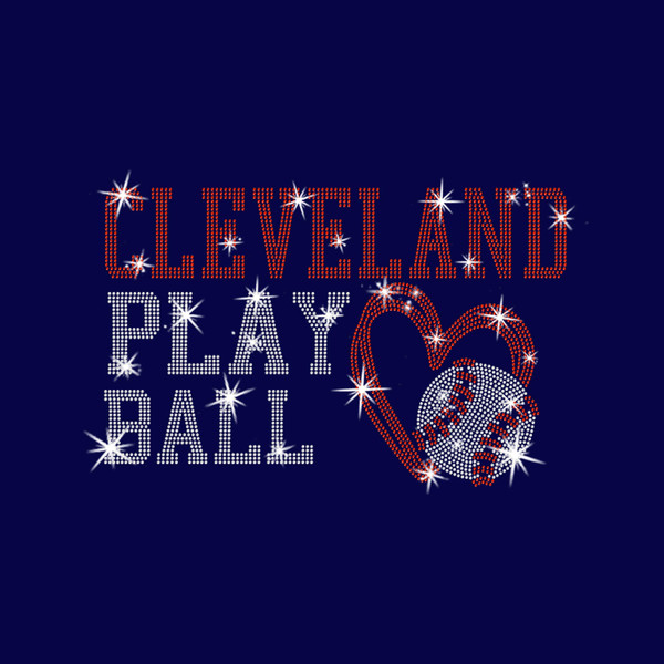Cleveland Rhinestone Baseball Shirt, Vintage Retro Style Baseball Team Shirt, Baseball Fan Apparel, Sports Team Shirt