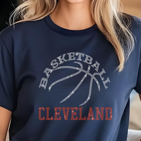 Cleveland Basketball Game Day Rhinestone Shirt, Mascot Shirt, Sports Matching Shirt, Best Father's Day Shirt Gift Ever, Basketball Love Gift