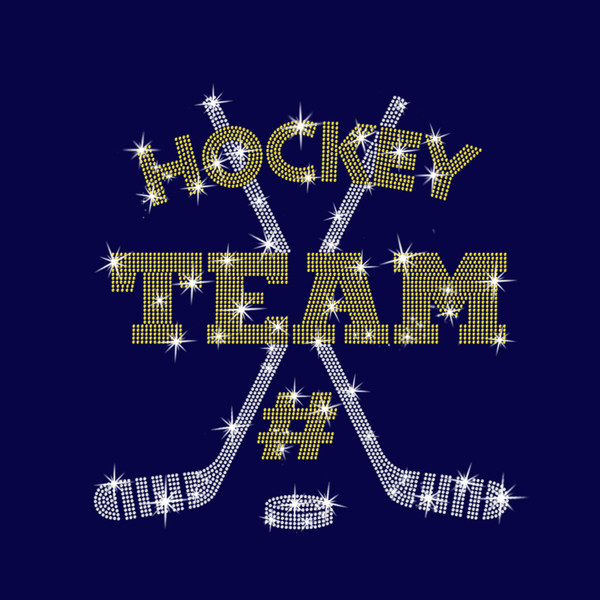 Custom Hockey Team Name Rhinestone Shirt, Custom Sports Tee, Hockey Mom, Custom Spirit Wear, Custom Hockey Shirt, Ice Hockey Shirt