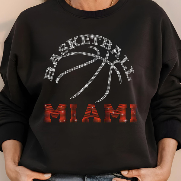 Miami Basketball Game Day Rhinestone Shirt, Mascot Shirt, Sports Matching Shirt, Best Father's Day Shirt Gift Ever, Basketball Love Gift