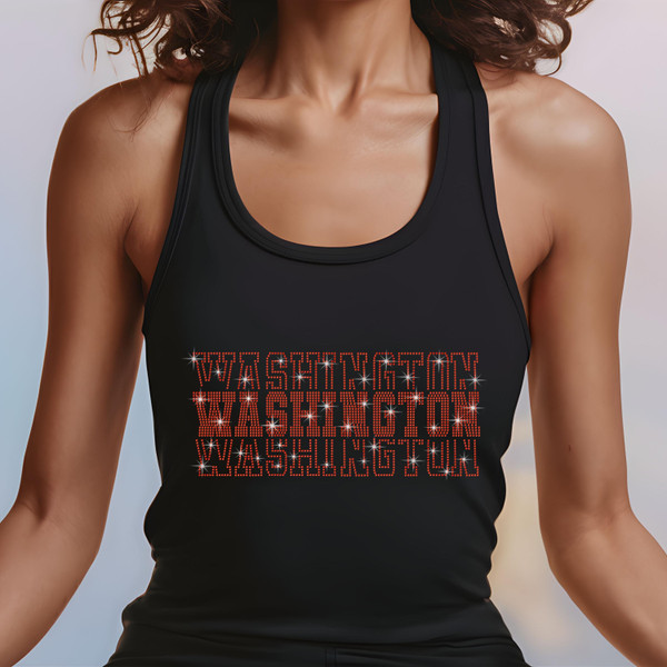 Washington Rhinestone Football Shirt, Shine Bright and Show Your Team with This Stylish, Quality Design, Perfect for Game Days & Tailgates