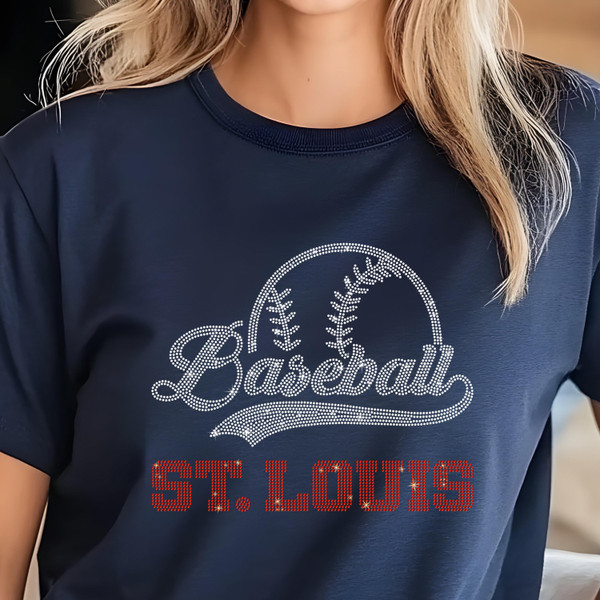St. Louis Baseball Rhinestone Shirt, Gift for Baseball, Retro Sports Shirt, Game Day Tailgate Shirt, Baseball Teams Favorite Fan T-shirt
