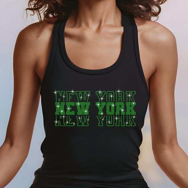 New York Rhinestone Football Shirt, Shine Bright and Show Your Team with This Stylish, High-Quality Design, Perfect for Game Days &Tailgates