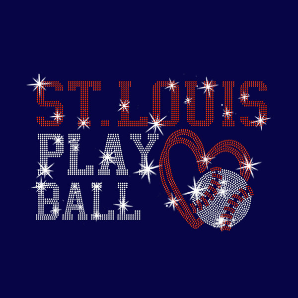 St Louis Rhinestone shirt, Baseball Player Shirt, Daily Athletic Apparel, Sports Cotton Top For Fan, STL Baseball Shirt