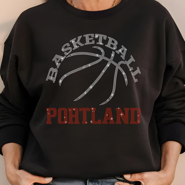 Portland Basketball Game Day Rhinestone Shirt, Mascot Shirt, Sports Matching Shirt, Best Father's Day Shirt Gift Ever, Basketball Love Gift