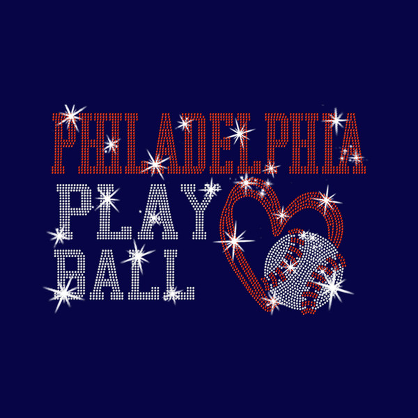 Philadelphia Rhinestone Baseball Shirt, Baseball Lovers Unisex Shirt, Christmas Tee Gift for Fans, Game Day Sports Apparel For Her
