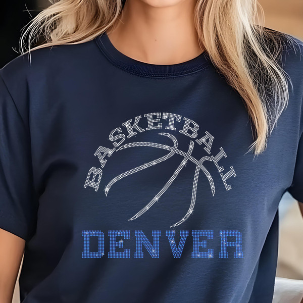 Denver Basketball Game Day Rhinestone Shirt, Mascot Shirt, Sports Matching Shirt, Best Father's Day Shirt Gift Ever, Basketball Love Gift Denver Basketball Game Day Rhinestone Shirt, Mascot Shirt, Sports Matching Shirt, Best Father's Day Shirt Gift Ever, Basketball Love Gift