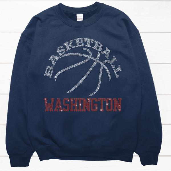 Washington Basketball Game Day Rhinestone Shirt, Mascot Shirt, Sports Matching Shirt, Best Father's Day Shirt Gift, Basketball Love Gift