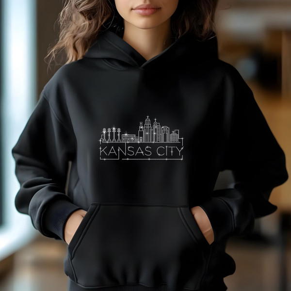 Kansas City Rhinestone T-Shirt, Sparkling City Skyline Tee, Women’s Casual Top, Glitter Missouri Design, Missouri Gift, Gift for Her