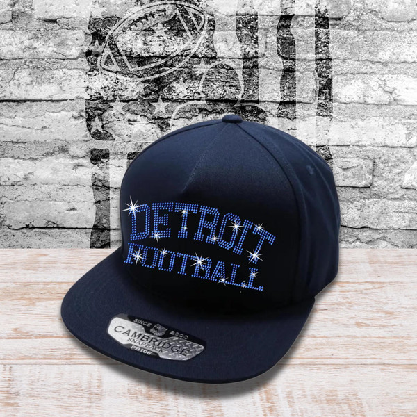 Detroit Football Rhinestone Caps, Sport Teams Game Day Fanwear, Stadium Adjustable Trucker Hat, Premium Classic Dad Cap, Tailgating Cap