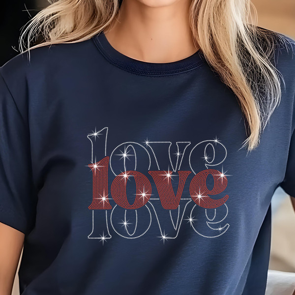Love Rhinestone T-Shirt, Sparkling Valentine’s Day Tee, Women’s Glitter Love Shirt, Romantic T-shirt, Unique Gift Idea for Her, Gift for Her Love Rhinestone T-Shirt, Sparkling Valentine’s Day Tee, Women’s Glitter Love Shirt, Romantic T-shirt, Unique Gift Idea for Her, Gift for Her