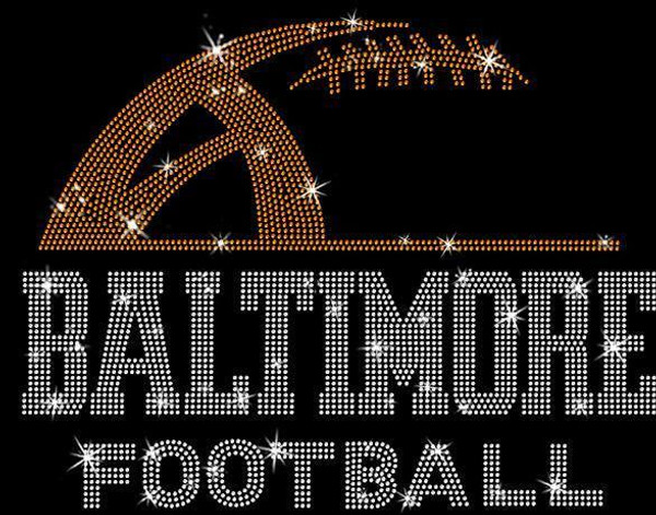 Baltimore  Rhinestone Sunday Football T-Shirt, Trendy Football Fan Gift, Game Day Sports Gift for Her,  Comfort Colors Retro Football Shirt