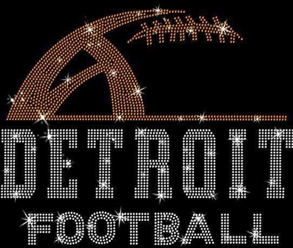 Detroit Rhinestone Sunday Football T-Shirt, Football Fan Apparel, Comfort Colors Vintage Sweatshirt, Unique and Eye-Catching Design Shirt