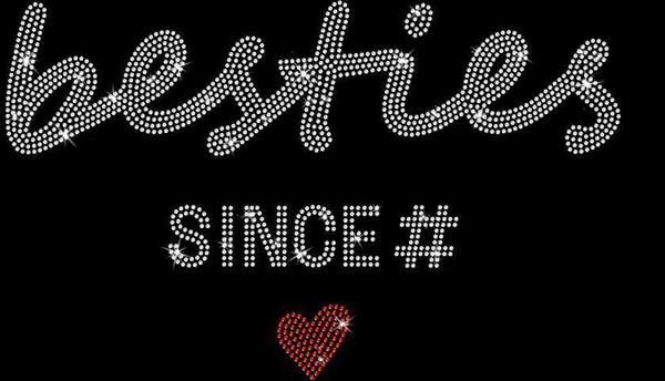 Custom Besties Since Year Rhinestone T-Shirt, Personalized Matching Outfit, Customizable Best Design Tee-Shirt Gift for Best Friend Custom Besties Since Year Rhinestone T-Shirt, Personalized Matching Outfit, Customizable Best Design Tee-Shirt Gift for Best Friend