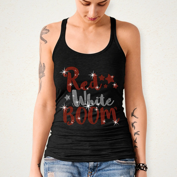 American Girl Rhinestone T-Shirt with Handwriting Design, Women's Favorite Memorial Day Tee, Independence Day Patriotic Gift for Her
