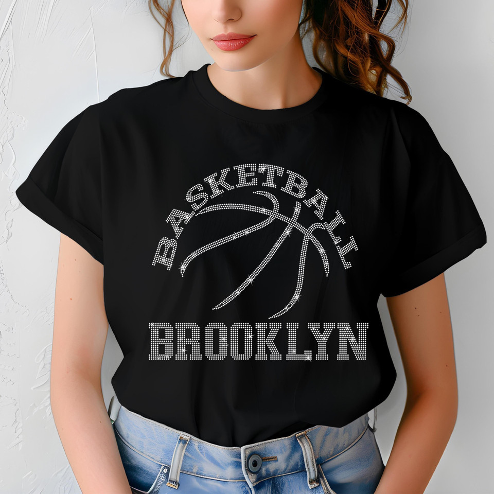 Brooklyn Basketball Game Day Rhinestone Shirt, Mascot Shirt, Sports Matching Shirt, Best Father's Day Shirt Gift Ever, Basketball Lover Gift