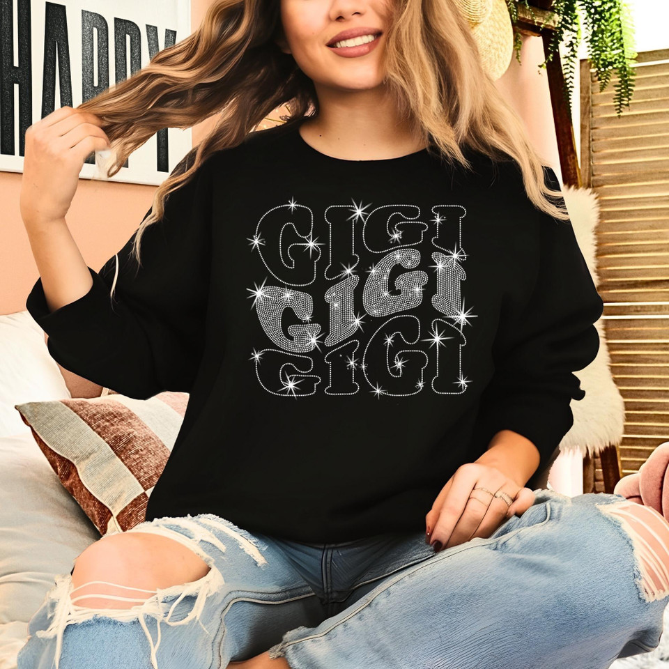 Gigi Rhinestone T-Shirt, Grandma Nana Granny Birthday & Mothers Day Gift ideas, Unique Design Cozy Cute Cool Soft-Style Special Present