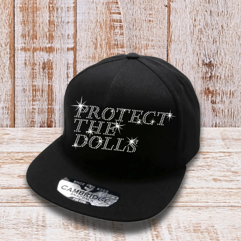 Protect The Dolls Rhinestone Snapback Cap, Gender Equality Hat, Feminist Hat, Human Rights & Social Justice Hat, Gift For Activist Women