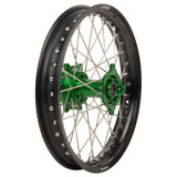 Tusk Impact Dirt Bike Wheel (Black/Silver/Green)