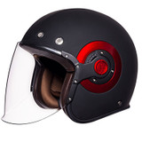 SMK Retro Jet Solid 3/4 Helmet (Matte Black/Red)