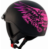 Zox Alto Custom Eagle Half Helmet (Matte Purple) - Size M