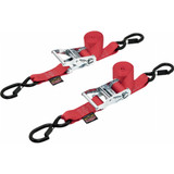 Powertye 1.5" Ratchet Tie-Downs w/ Safety Latch Hooks