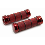 Pro Grip 866 Chromed Rubber Motorcycle Grips (Red)