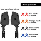 Rétroviseurs latéraux Wolftech UTV avec inserts de couleur (paire)