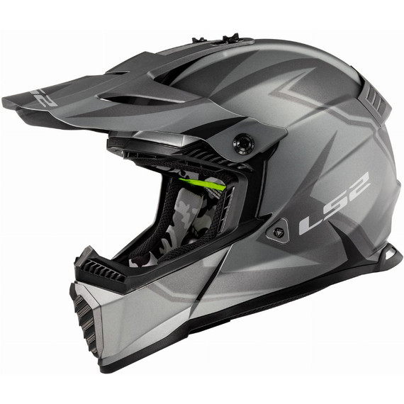 LS2 Youth Gate Mini Two Face Motocross Helmet (Matte Titanium/Black)