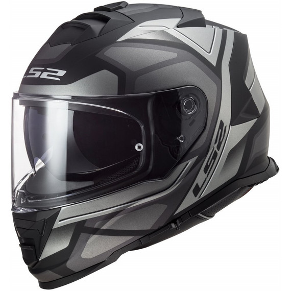 LS2 Assault Petra Full Face Helmet (Matte Black/Graphite/Grey)