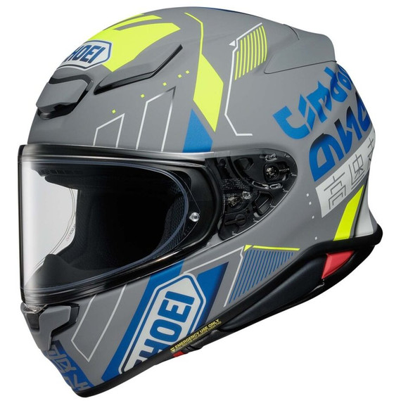 Shoei RF-1400 Accolade Casque intégral (Gris/Bleu/Jaune)