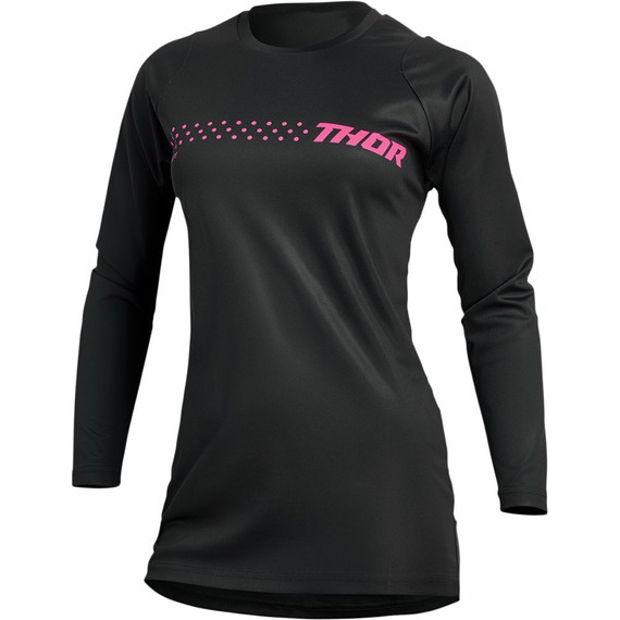 Thor Womens Sector Minimal Jersey (Black/Flo Pink)