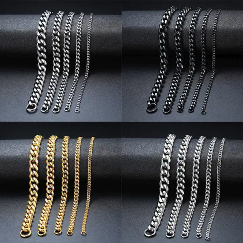 Stainless Steel Cuban Link Bracelets - modern and stylish chain bracelets