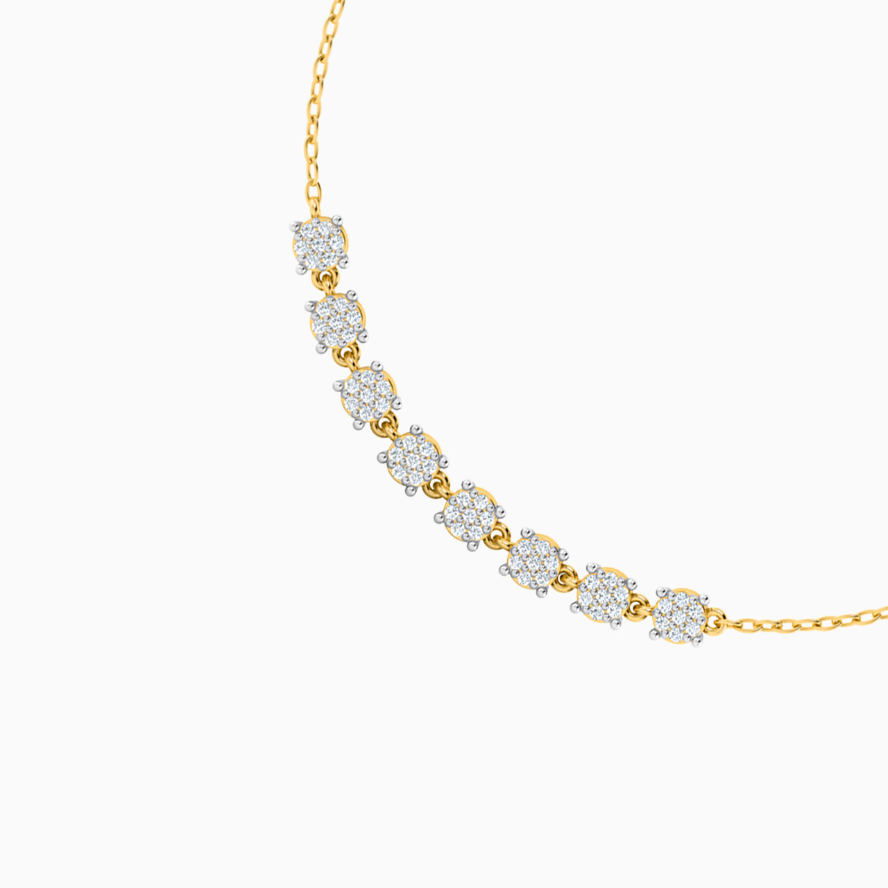 Circle Diamonds Chain Bracelet in 18K Gold - 3 Circle Diamonds Chain Bracelet in 18K Gold - 3